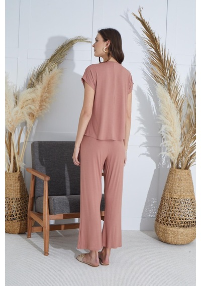 Sevim Kadın Kısa Kol Tarçın Pijama Takım C1t5n851 001