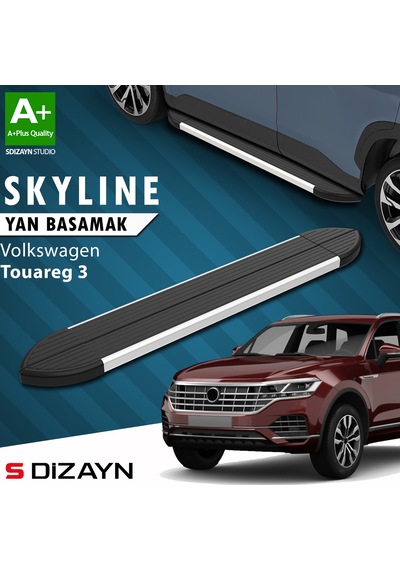 S-dizayn Vw Touareg 3 Skyline Aluminyum Yan Basamak 193 Cm 2018 Üzeri A+ Kalite