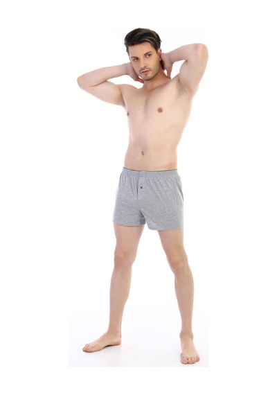 Çift Kaplan Erkek Penye Gri Boxer 805 Gri