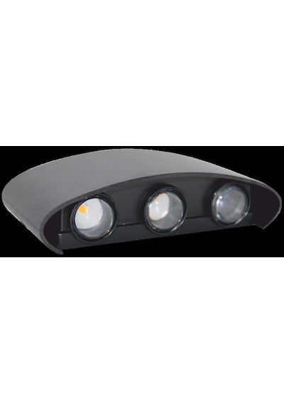 6w Led Duvar Aydınlatma, Amber Işık, Siyah Kasa Hs 5850 Amber