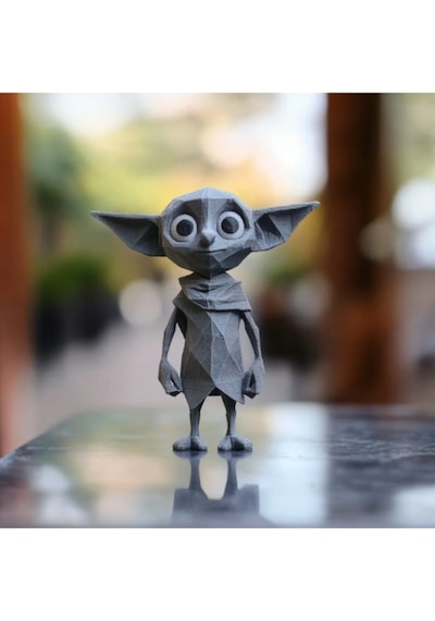 Low Poly Dobby - 10 Cm Dekoratif 3d Yazıcı Baskı Figür - Premium Pla