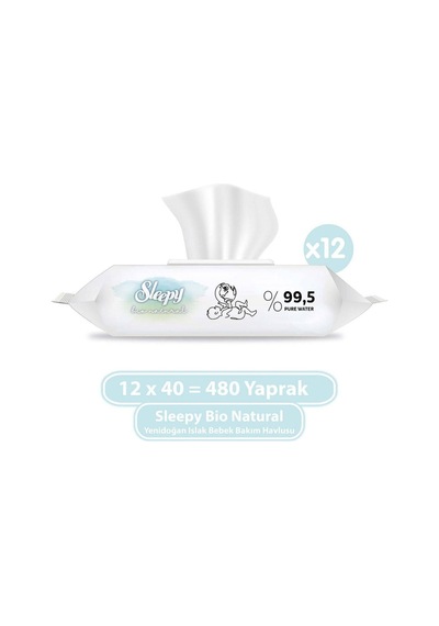 Sleepy Islak Mendil Bio Natural 480 Adet