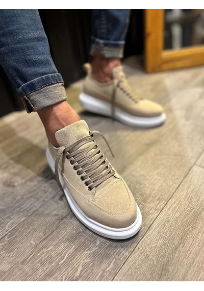 Ay Mood Jy914 Drake Bağcıklı Süet Erkek Günlük Sneaker Ayakkabı Sbt Krem
