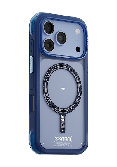 İphone 18 Pro Max Uyumlu Kılıf M-safe Şarj Özellikli Airbagli Skinarma Avion Kapak Mavi