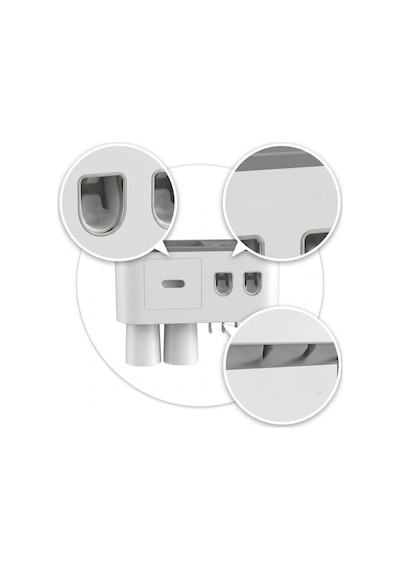 Banyo Organizer Diş Fırçası Tutucu Çift Dispenserli Raflı Çekmeceli Renkli