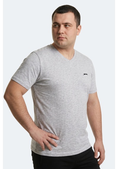 Slazenger Rıvaldo Jmb Erkek Büyük Beden Gri Tişört