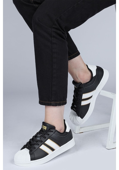 28787 Siyah - Beyaz Kadın Sneaker Günlük Spor Ayakkabı
