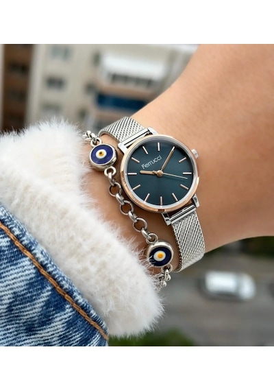 Ferrucci Fc63222 Minimal Kasa Hasır Ayarlanabilir Çelik Kordon Kadın Kol Saati Rose Gold