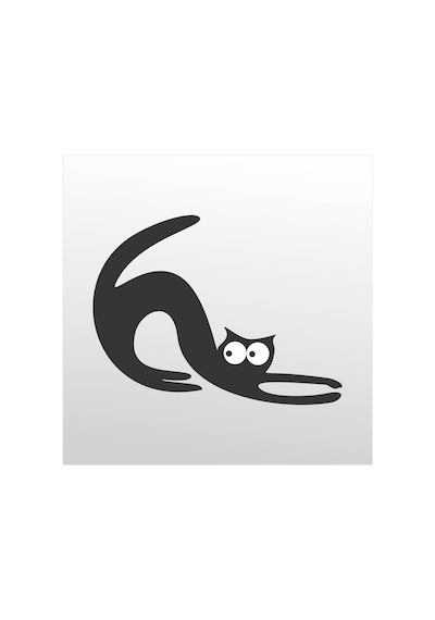 Folyo Sticker Kedi Adkpquy659 20cm Uzunluk Siyah