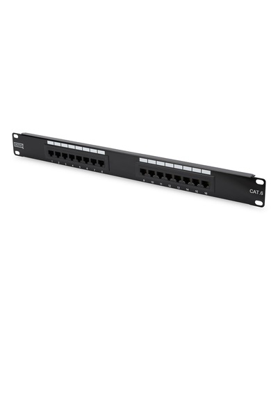 Digitus 19 Inch 16 Port Cat-6 Utp Patch Panel, 50 Μ Mikron , Altın Kontak, Zırhsız -18233
