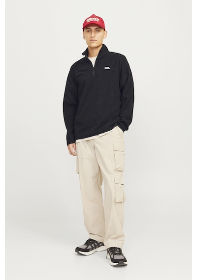 Jack & Jones Jjecorp Logo Fleece Quarter Zıp Siyah12258490 001