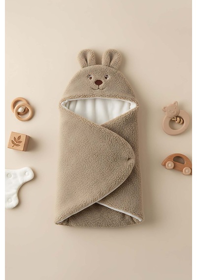 Tavşan Kulaklı Peluş Bebek Kundağı
