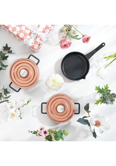 Pro Cast Mini Döküm Tencere Seti 5 Parça-rosegold Açık Bakır