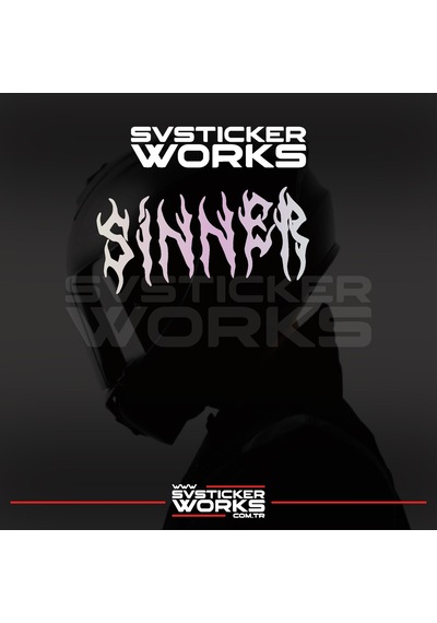 Sinner Kask Sticker Tüm Kasklar Uyumlu Tek Yön 1 Adet Hologram