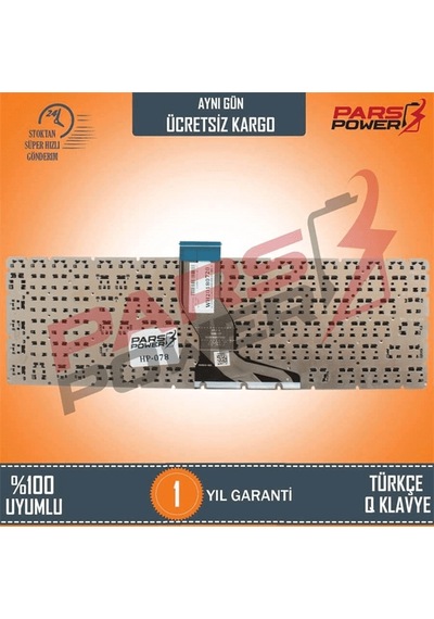 HP Uyumlu Pavilion 15-aw, 15-aw000, 15-aw100 Notebook Klavye Küçük Enter (Siyah TR) (Pars Power) Siyah - Küçük Enter 164230