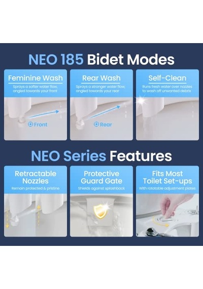 Neo 185 Bidet Kendi Kendini Temizleyen Çift Başlıklı Manuel Tuvalet Aparatı Beyaz Çok Renkli