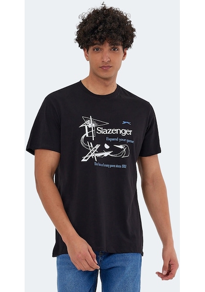 Slazenger KARNEN IN Oversize Erkek Tişört Siyah