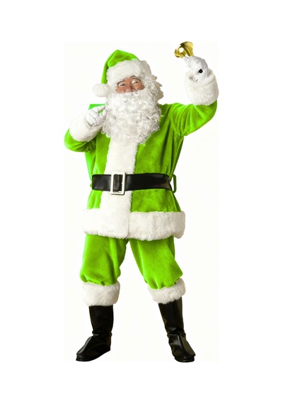 Açık Yeşil Noel Baba Kostümü Yetişkin
