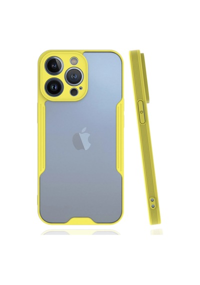 Newface - 910 - İphone 14 Pro Max Kılıf Platin Silikon - Kmrsfres - - Sarı