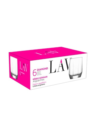 Lav Diamond Cam Viski Bardağı 6'lı 310 ml (Meşrubat/Kokteyl Bardağı )