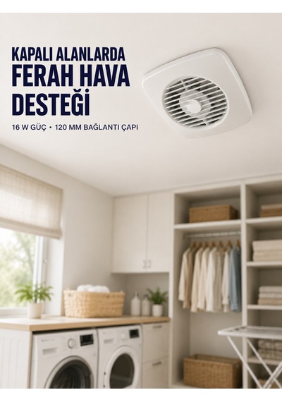 120 Mm Dekoratif Aspiratör 16 W 180 M³/h Banyo Mutfak Ve Wc Havalandırma Fanı - Bayi Depom ...