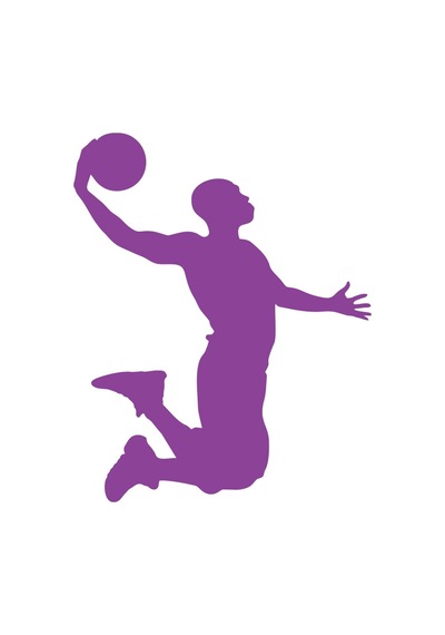 Basketbol Oynayan Adam Araba Sticker 17x17 Cm Mor