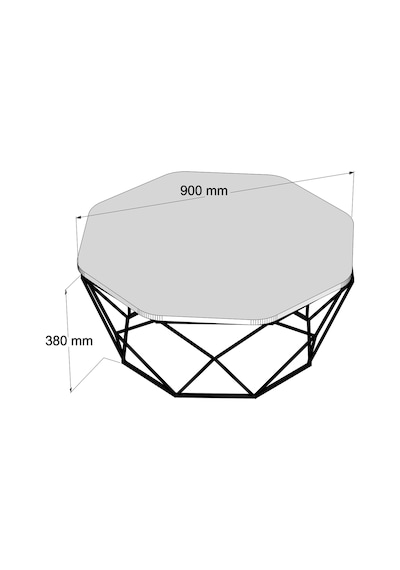 Diamond Metal Ayaklı Orta Sehpa - Traverten Traverten