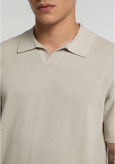 Colin's Colins Regular Fit Polo Yaka Düz Erkek Taş Kısa Kol Kazak Cl1082172 Q1.v2 Stn