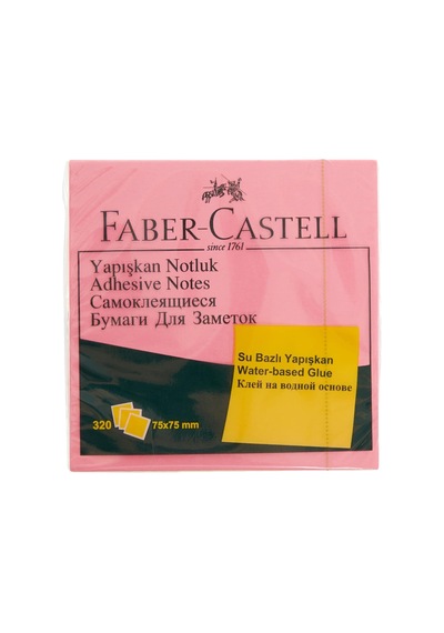 Faber-castell Yapışkan Notluk 75x75mm, Karışık Fosforlu Renkli Küp 1