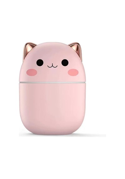 Ufly Sevimli Kedi Hava Nemlendirici Ledli Ultrasonik Difüzör 250 Ml Pembe