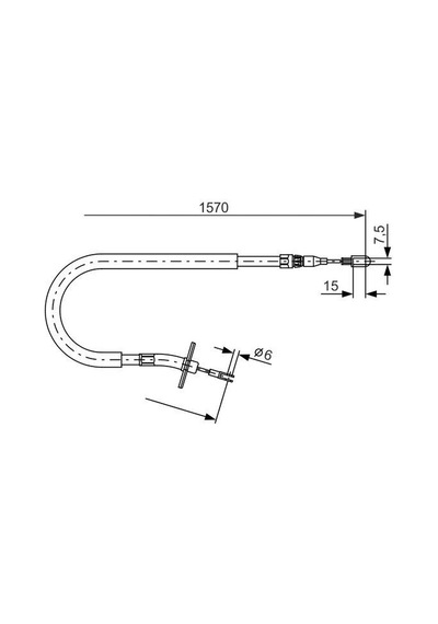 Bosch Fren Halatı Arka Sol Mercedes Sprınter B904 96 06 1565mm/1390mm 1987477860 A9044200585