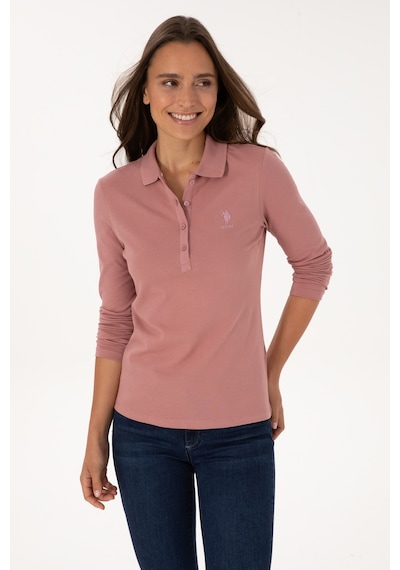 U.S. Polo Assn. Kadın Gül Kurusu Basic Polo Yaka Sweatshırt 50307755-VR221