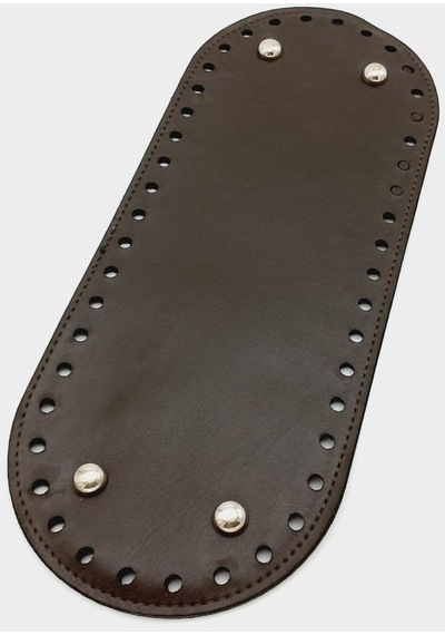 Angel Çanta Aksesuar Suni Deri Kahverengi 30x12 Cm Oval Çanta Tabanı Gümüş Aparatlı