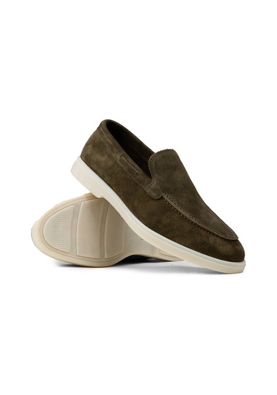 Deery Erkek Hakiki Süet Yeşil Loafer Ayakkabı - 02032myslc01 Yeşil