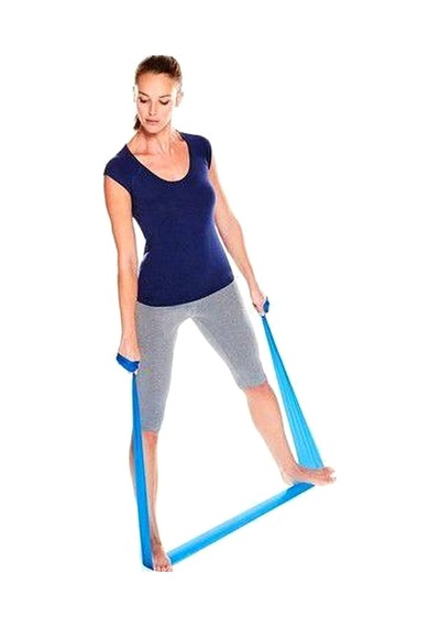 120x15 Cm Pilates Bandı, Mavi, Orta Sertlik, Uzun Direnç Lastiği Çok Renkli