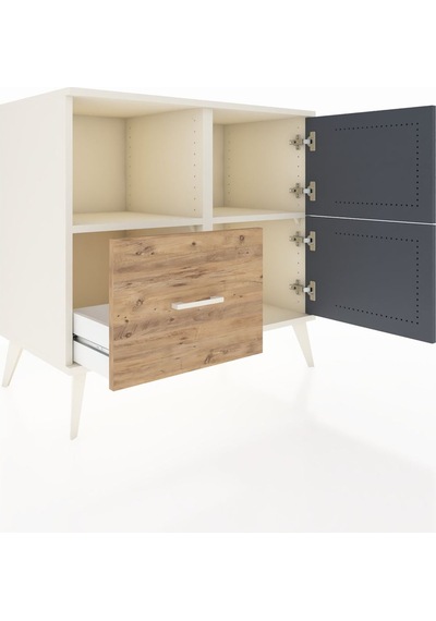 Hyperion Şifonyer 2 Raflı Tek Çekmeceli 2 Kapaklı 88x44x80 Aytaşı-antrasit/çam Antrasit/çam Hyperion Şifonyer 2 Raflı Tek Çekmeceli 2 Kapaklı 88x44x80 Aytaşı-antrasit/çam Antrasit/çam
