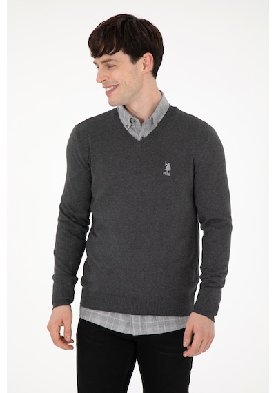 U.S. Polo Assn. Erkek Antrasit Melanj Basic Kazak 50288881-VR081