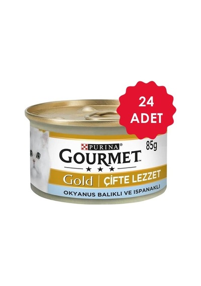 Gourmet Gold Okyanus Balıklı ve Ispanaklı Kedi Konservesi 24 x 85 G