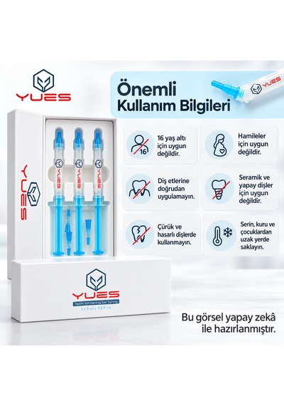 Yues Pap Diş Beyazlatma Jeli 3 X 3 Ml Şırınga Seti Gs-002s3