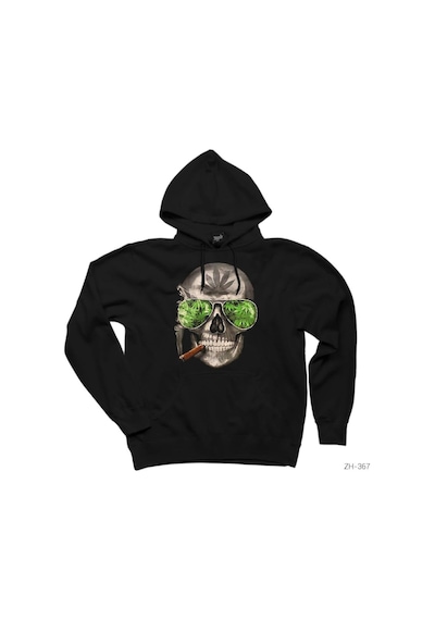 Kuru Kafa Marijuana Siyah Kapşonlu Sweatshirt Hoodie Siyah
