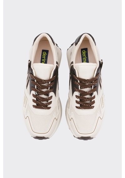 Derinet Yüksek Taban Kadın Sneaker Bej Kahve Bej Kahve