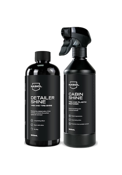 Nasiol-SET 29-Cabinshine Trim ve Plastik Yenileyici ve Detailershine Lastik Parlatıcı Seti