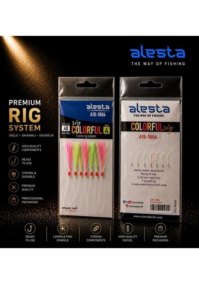 Alesta Colorful Rıg X0239 7 Köstek Hazır Takım 0,30mm İğne No:8