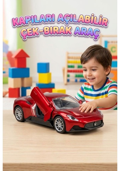 Maserati Mc20 Çek-bırak Model Araba - Açılır Kanat Kapı - 1:24 Ölçekli Metal Oyuncak Araç