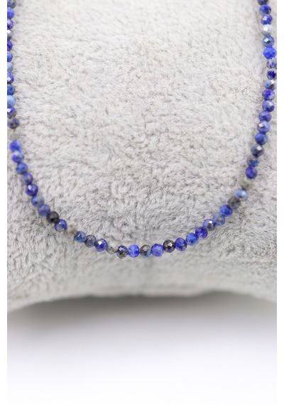 Lapis Lazuli Taşı Doğal Taş Kolye Bileklik Seti Fasetli Kesim 2-3 Mm Lacivert