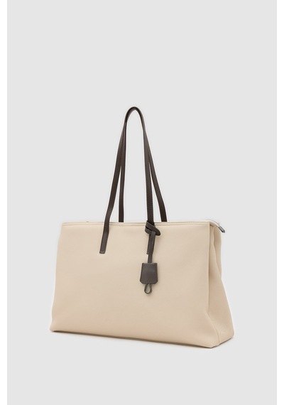 Shule Bags 15" Twill Dokulu Teknik Kumaş Laptop Çantası Kum Beji