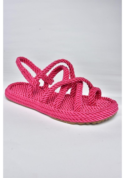 Fox Shoes F470135104 Kumaş Kadın Sandalet Fuşya