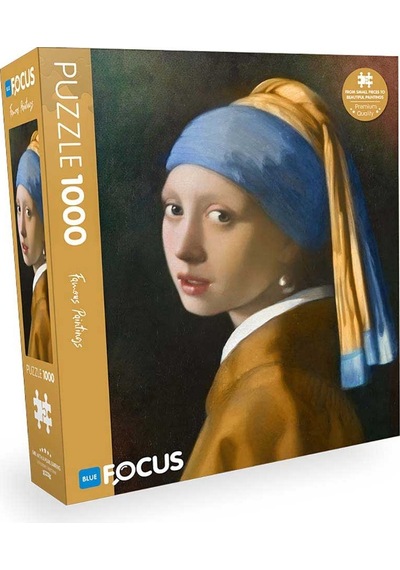 Blue Focus Girl With A Pearl Earring İnci Küpeli Kız 1000 Parça Puzzle Bf419
