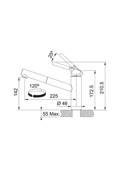 Franke Orbit Doccia Mutfak Bataryası 115.0623.055 Krom