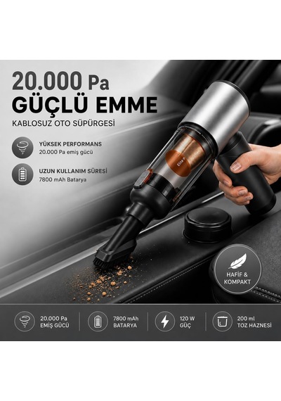 Lexroo 20.000 Pa Kablosuz El Süpürgesi Standart